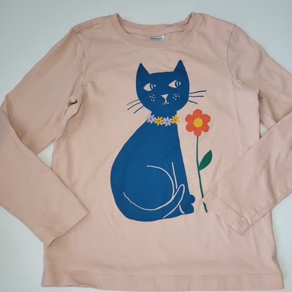Hanna Andersson Other - Hanna Andersson Long Sleeve Graphic Cat Tee Pink Size 4